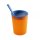 Trinkbecher mit langer Tülle, orange-blau, Kunststoff gaduiert bis 200 ml (Stück)
