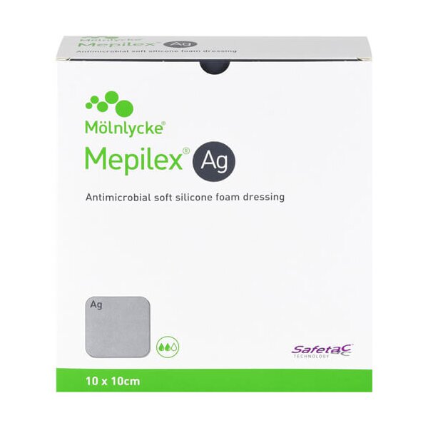 Mepilex AG  Schaumverband 10 x10 cm steril (Pack a 10 Stück)