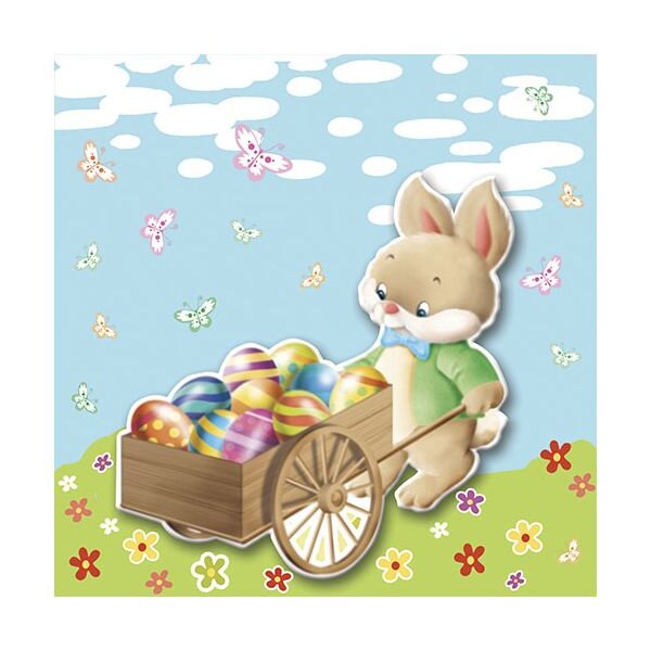 Servietten, 3-lagig 1/4-Falz 33 x 33 cm "Easter Bunny" (Karton 300Stk)