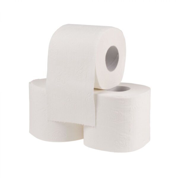 Toilettenpapier 3-lagig, 250 Blatt Zellstoff hochweiß (8 Rollen)