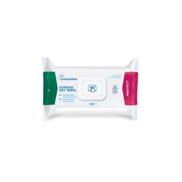 ULTRASOL OXY WIPES, gebrauchsfertige "SPORIZIDE" Desinfektionstücher (Flowpack à 108 Tücher)