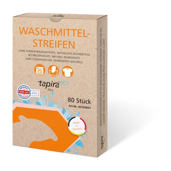 TAPIRA Plus eco Waschmittelstreifen (Pack a 80 Streifen)