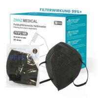 Zinnzmedical FFP2 Atemschutzmaske CE0598 Schwarz (Box a...