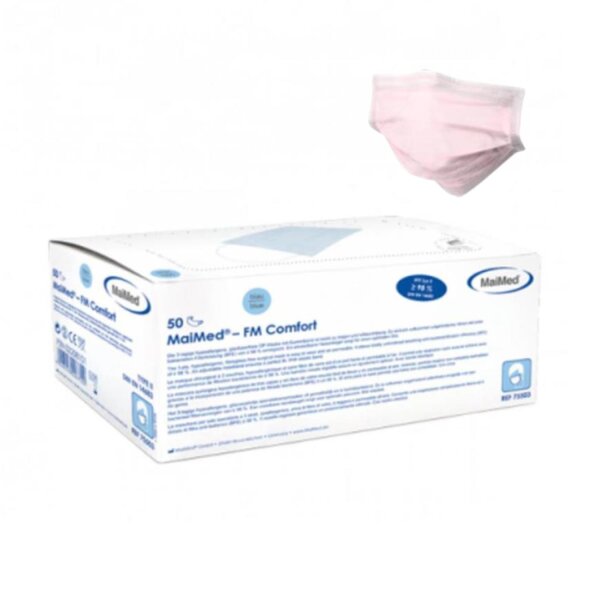 MaiMed® – FM Comfort, Mundschutz 3-lagig, Typ II, rosa (Box a 50 Stück)