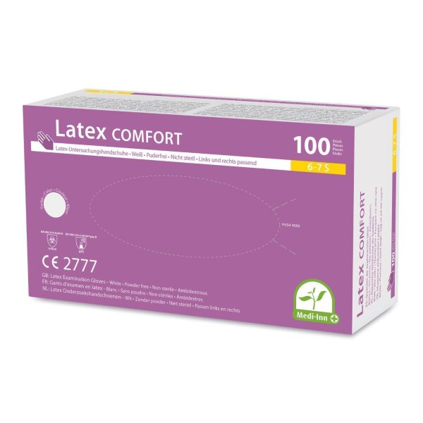 Medi-Inn Latex comfort Einmalhandschuhe puderfrei (100 St. pro Box)