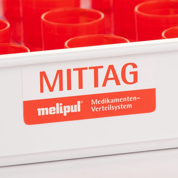 melipul Aufkleber MITTAG Beschriftung für Tabletts 5 Stück pro Pack