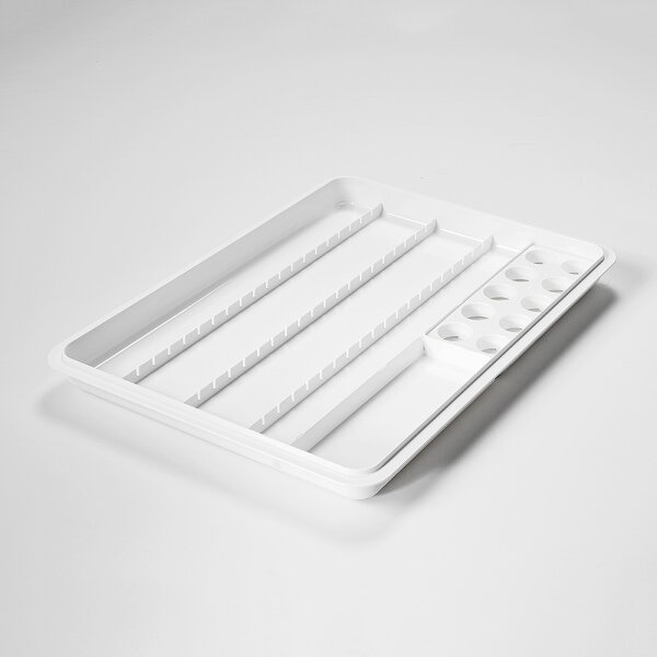 mevipas Dispenser-/Becher-Tablett 20D+10B weiß mit 1 Becher-Einsatz