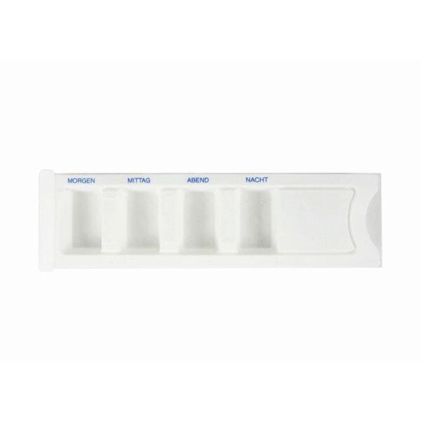 WEMA care Tablettendispenser PP weiss mit Schiebedeckel weiß 225 x 63 mm, 1 Stück