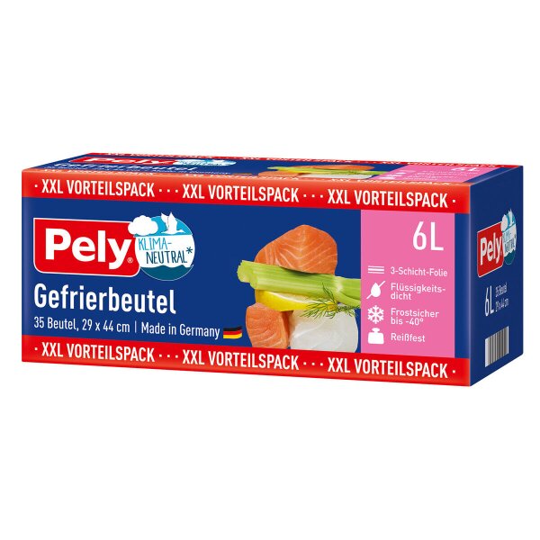 Pely® Gefrierbeutel, 6 Liter, (35 Stück per Rolle)