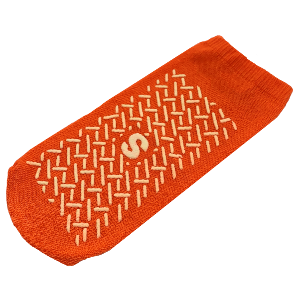 Anti-Rutsch-Socken Größe S, orange, (Größe 32-35) 1 Paar