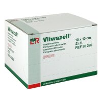 Vliwazell Saugkompresse, steril 10x10cm, 25 Stk; UK: 16 Pack