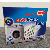 Anti-Kalk Tabs für die Waschmaschine (51 Tabs pro Pack)