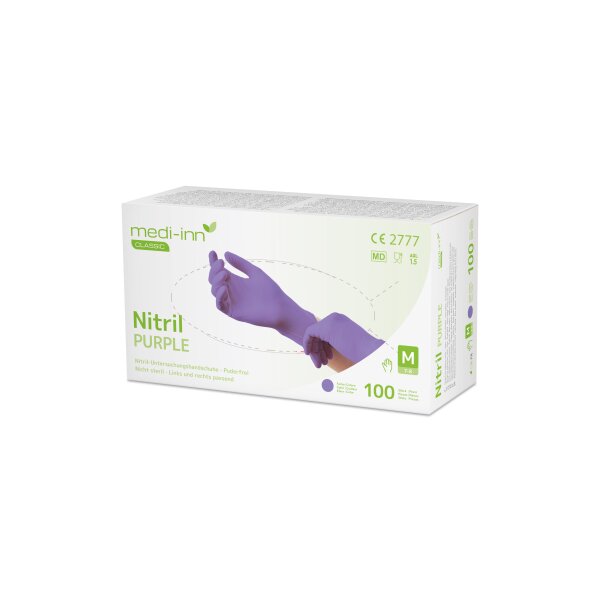 medi-inn® Einmalhandschuhe CLASSIC Nitril puderfrei PURPLE, (10x100 Stück)